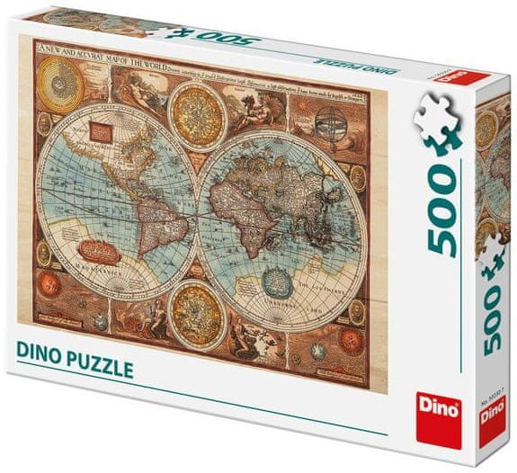 DINO Mapa sveta z r.1626 puzzle 500 dielikov